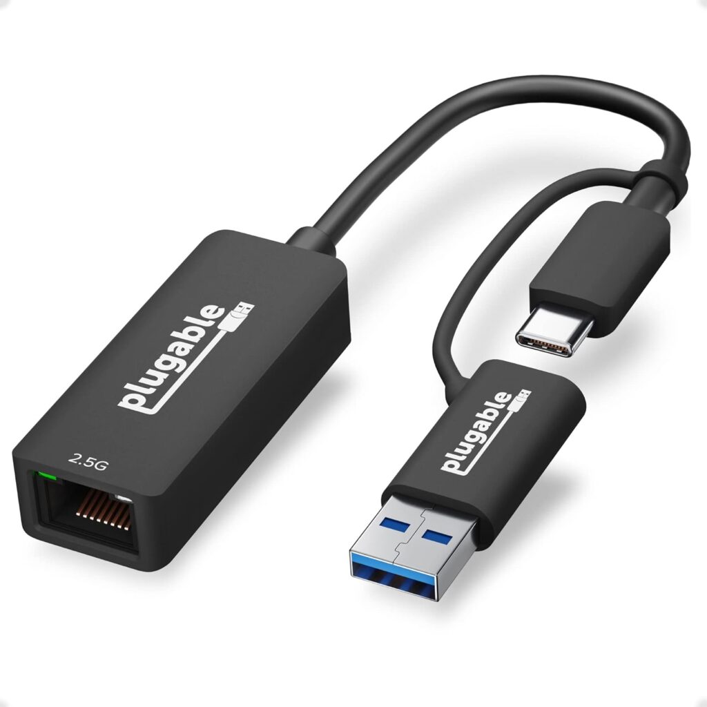 2.5G USB-C And USB To Ethernet Adapter