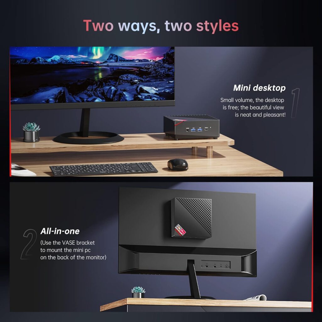 ACEMAGICIAN [Dual LAN Mini Gaming PC] AMD Ryzen 7 5700U Mini PC (8C/16T, up to 4.3Ghz) 16GB DDR4 512GB NVMe SSD Mini Computers, 4K Triple Display Mini Desktop Bluetooth/WiFi 6/Dual Channel