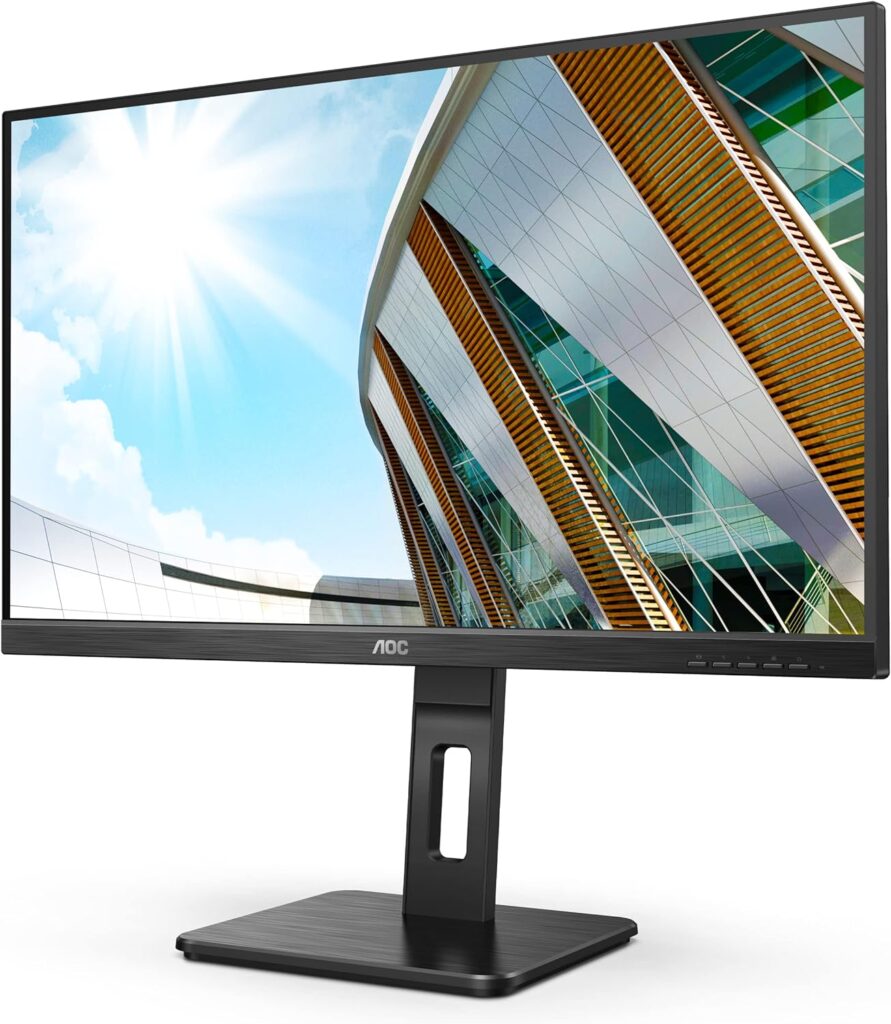 AOC U2790VQ 27 4K 3840x2160 UHD Frameless Monitor, IPS, 5ms, 1 Billion+ Colors, 108% sRGB, VESA, Black
