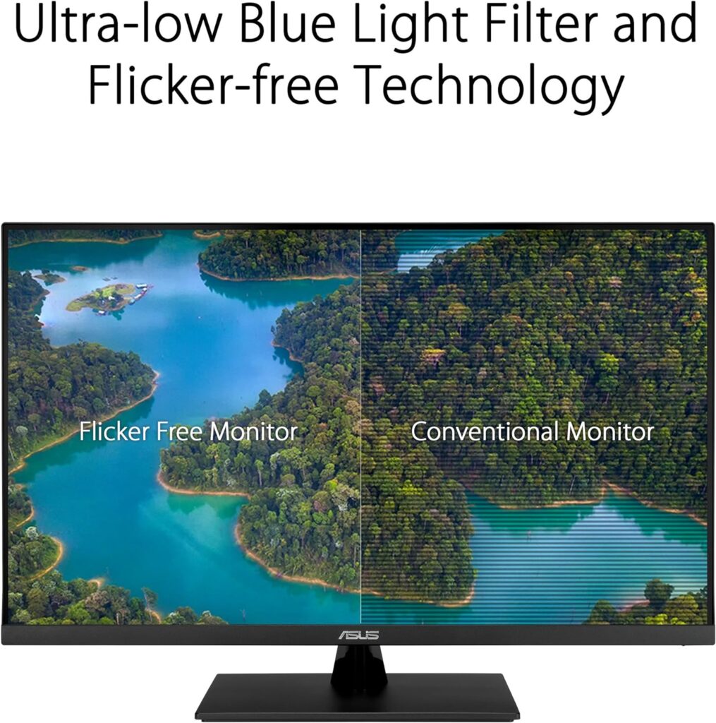 ASUS 31.5” 4K HDR Eye Care Monitor (VP327Q) – UHD (3840 x 2160), 99% sRGB, HDR-10, Adaptive-Sync, Speakers, DisplayPort, HDMI, Flicker Free, Blue Light Filter, VESA Mountable,Black