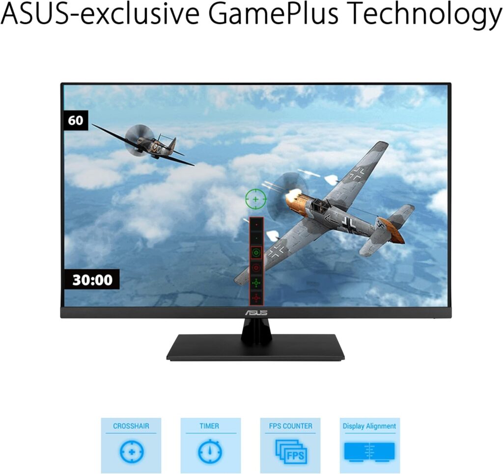 ASUS 31.5” 4K HDR Eye Care Monitor (VP327Q) – UHD (3840 x 2160), 99% sRGB, HDR-10, Adaptive-Sync, Speakers, DisplayPort, HDMI, Flicker Free, Blue Light Filter, VESA Mountable,Black