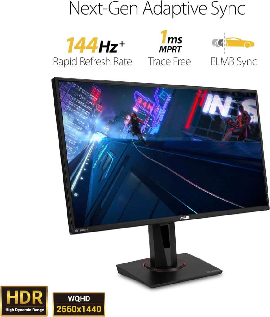 ASUS TUF Gaming VG289Q 28” Gaming Monitor 4K (3840 x 2160) IPS FreeSync Eye Care DisplayPort Dual HDMI HDR 10,BLACK