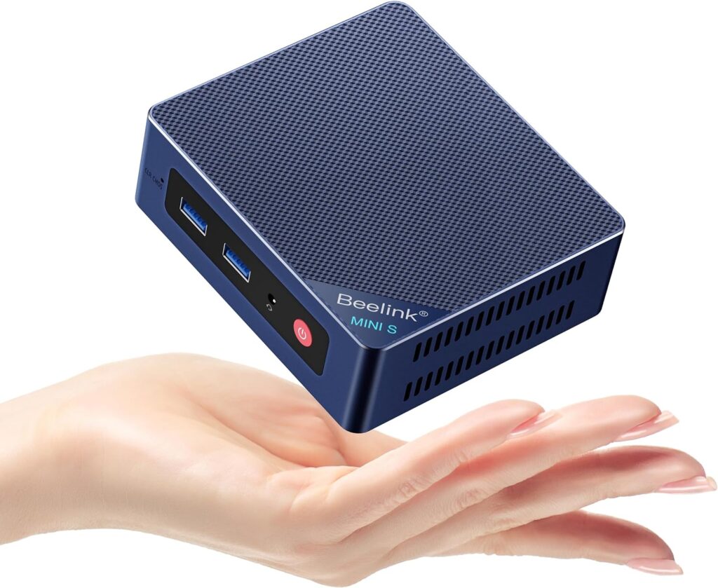 Beelink Mini PC,12th Gen Intel Alder Lake-N100 up to 3.4 GHz, 16GB DDR4 RAM 500GB PCIE SSD, S12 Pro Mini Computer Support 4K@60Hz Dual HDMI, USB3.2, WiFi 6 BT5.2, RJ45 LAN for Family-NAS/HTPC/Office