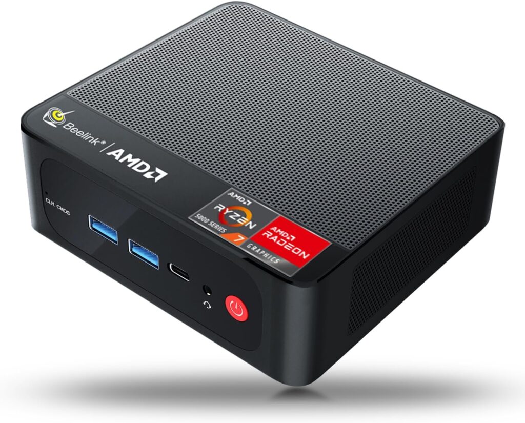 Beelink SER5 Mini PC,AMD Ryzen 7 5700U Processor,up to 4.3 GHz(8C/16T),Mini Computer with 16G DDR4 RAM/500GB M.2 2280 NVMe SSD,4K FPS/WiFi 6/BT5.2/Triple Display/Support Auto Power On Beelink SER5 Mini PC,AMD Ryzen 7 5700U Processor,up to 4.3 GHz(8C/16T),Mini Computer with 16G DDR4 RAM/500GB M.2 2280 NVMe SSD,4K FPS/WiFi 6/BT5.2/Triple Display/Support Auto Power On