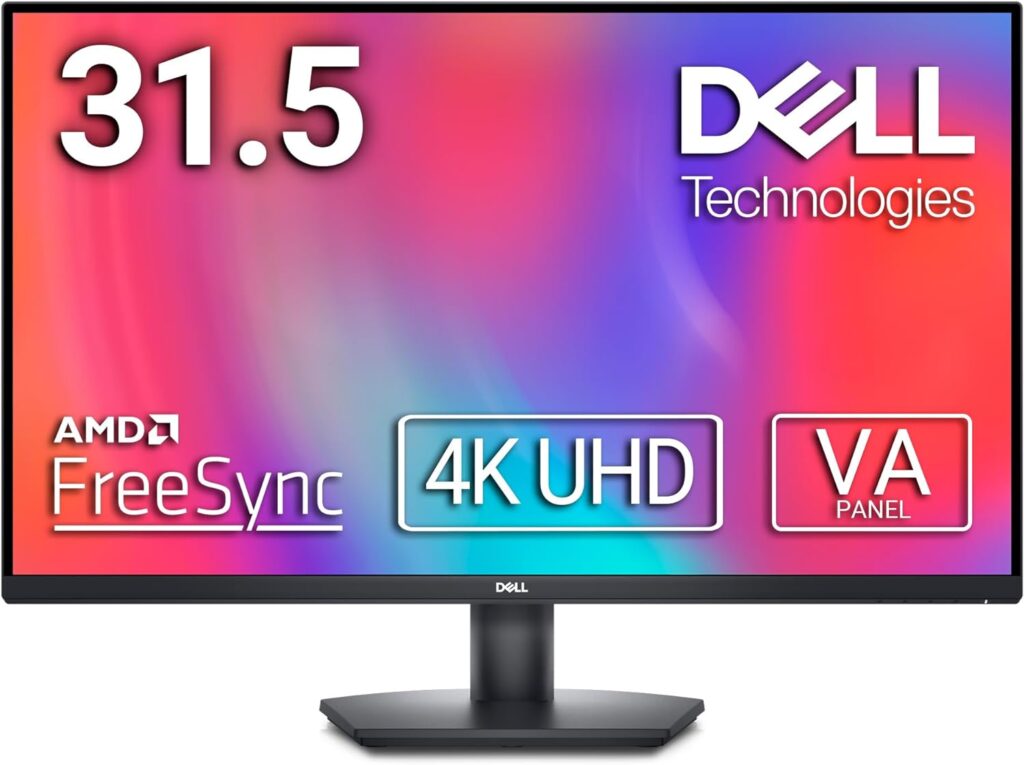 Dell 32 Inch 4K Monitor, UHD (3840 x 2160), 60Hz, Dual HDMI 2.0, DisplayPort 1.2, 4ms Gray-to-Gray in Extreme Mode, 1.07 Billion Colors, SE3223Q - Black