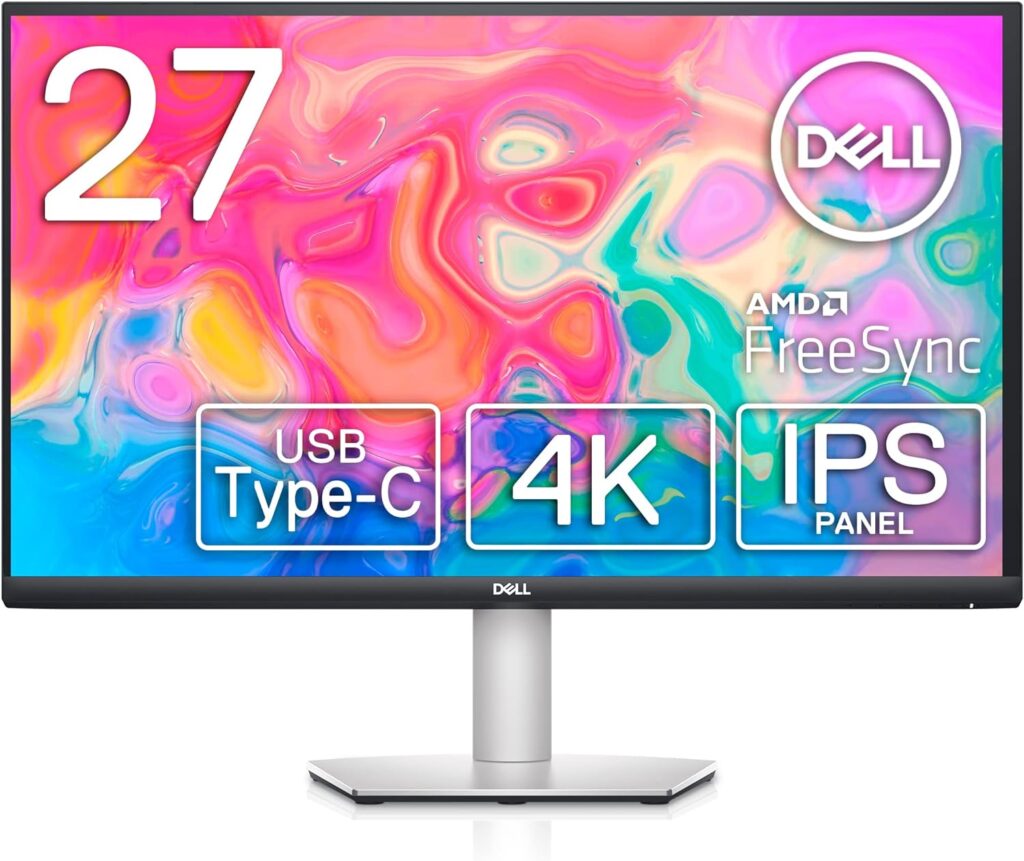 Dell S2722QC 27-inch 4K USB-C Monitor - UHD (3840 x 2160) Display, 60Hz Refresh Rate, 8MS Grey-to-Grey Response Time (Normal Mode), Built-in Dual 3W Speakers, 1.07 Billion Colors Platinum Silver Dell S2722QC 27-inch 4K USB-C Monitor - UHD (3840 x 2160) Display, 60Hz Refresh Rate, 8MS Grey-to-Grey Response Time (Normal Mode), Built-in Dual 3W Speakers, 1.07 Billion Colors Platinum Silver