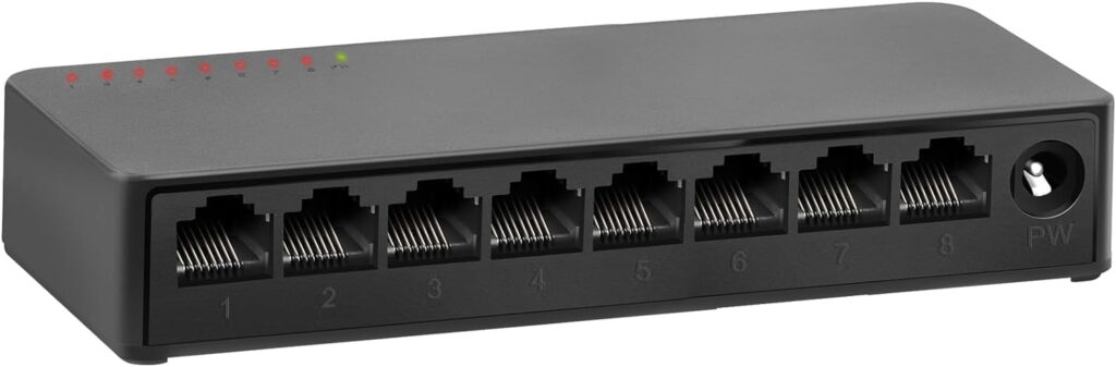 ienRon 8 Ports Gigabit Ethernet Switch,Unmanaged Network Switch Supported Desktop or Wall Mount,1000Mbps Ethernet SplitterPlug  Play|Fanless Design|Shielded Ports|Traffic Optimization
