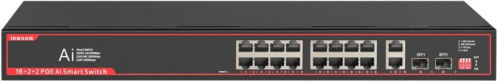 ienRon 8 Ports Gigabit Ethernet Switch,Unmanaged Network Switch Supported Desktop or Wall Mount,1000Mbps Ethernet SplitterPlug  Play|Fanless Design|Shielded Ports|Traffic Optimization