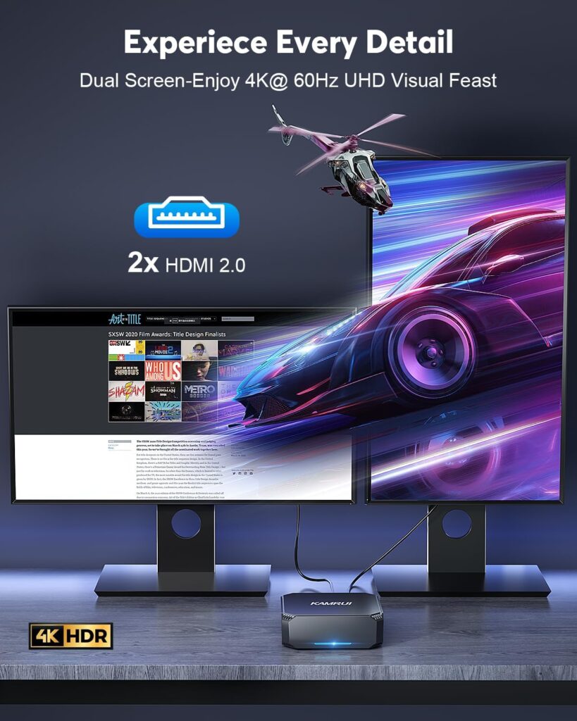 KAMRUI AK2 Plus Mini PC, Intel 12th Gen Alder Lake- N100(up to 3.4GHz) Mini Desktop Computers,16GB DDR4 RAM 512GB SSD Micro PC Support 4K@60Hz Dual Output/WiFi5/BT4.2/HDMI2.0 for Home School Office KAMRUI AK2 Plus Mini PC, Intel 12th Gen Alder Lake- N100(up to 3.4GHz) Mini Desktop Computers,16GB DDR4 RAM 512GB SSD Micro PC Support 4K@60Hz Dual Output/WiFi5/BT4.2/HDMI2.0 for Home School Office