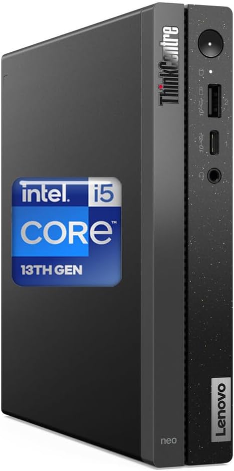 Lenovo ThinkCentre 50q Gen 4 Business Mini Desktop, 13th Gen Intel Core i5-13420H, 32GB RAM, 1TB PCIe SSD, Display Port, RJ-45, HDMI, Wi-Fi 6, Windows 11 Pro, Black