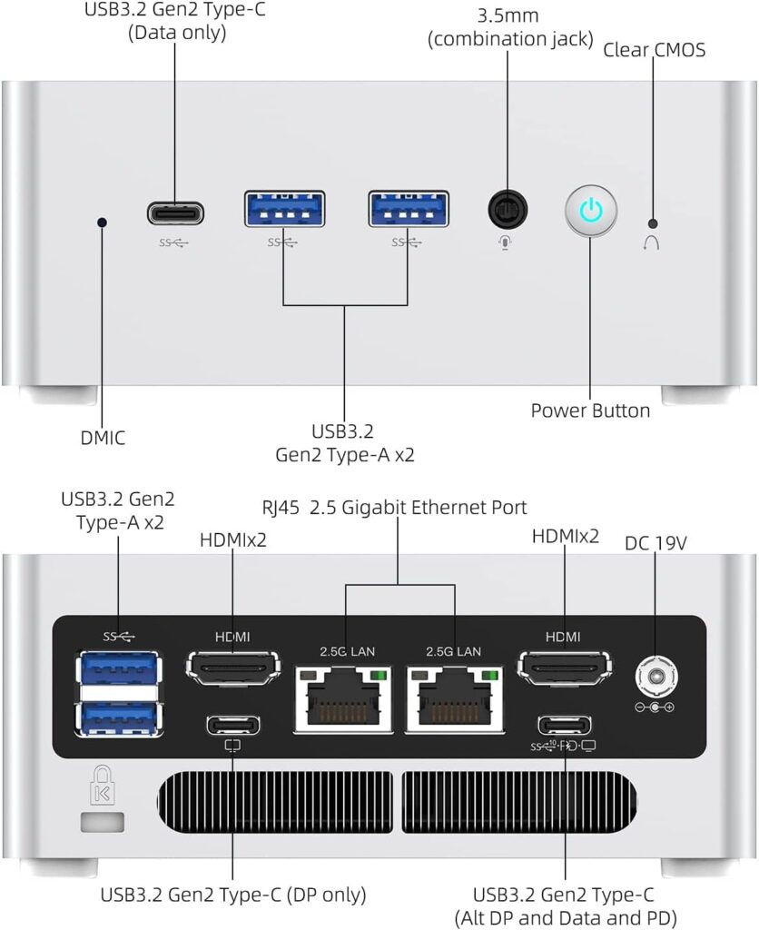 MINISFORUM Venus Series UN1265 Mini PC, 12TH Gen Core i7-12650H Small Computer, 32G DDR4+512G PCIe4.0 SSD, HDMI+DP+USB-C Triple 4K@60Hz Outputs, 2.5G RJ45 Port, WiFi6E, BT5.2, 4x USB Small Form Factor