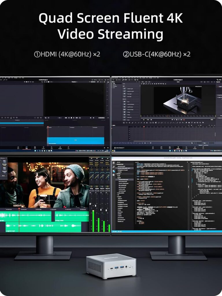 MINISFORUM Venus Series UN1265 Mini PC, 12TH Gen Core i7-12650H Small Computer, 32G DDR4+512G PCIe4.0 SSD, HDMI+DP+USB-C Triple 4K@60Hz Outputs, 2.5G RJ45 Port, WiFi6E, BT5.2, 4x USB Small Form Factor