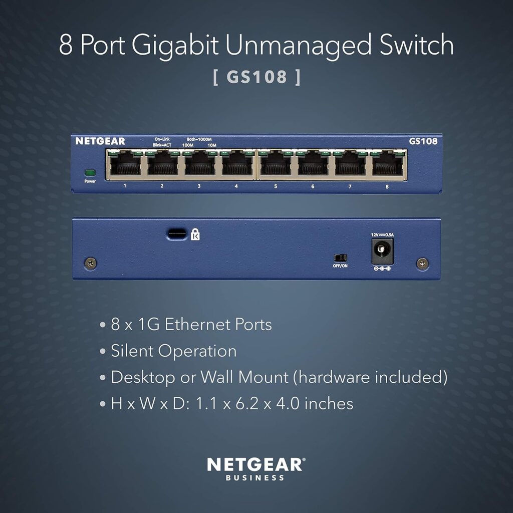 NETGEAR 5-Port Gigabit Ethernet Unmanaged Switch GS105NA
