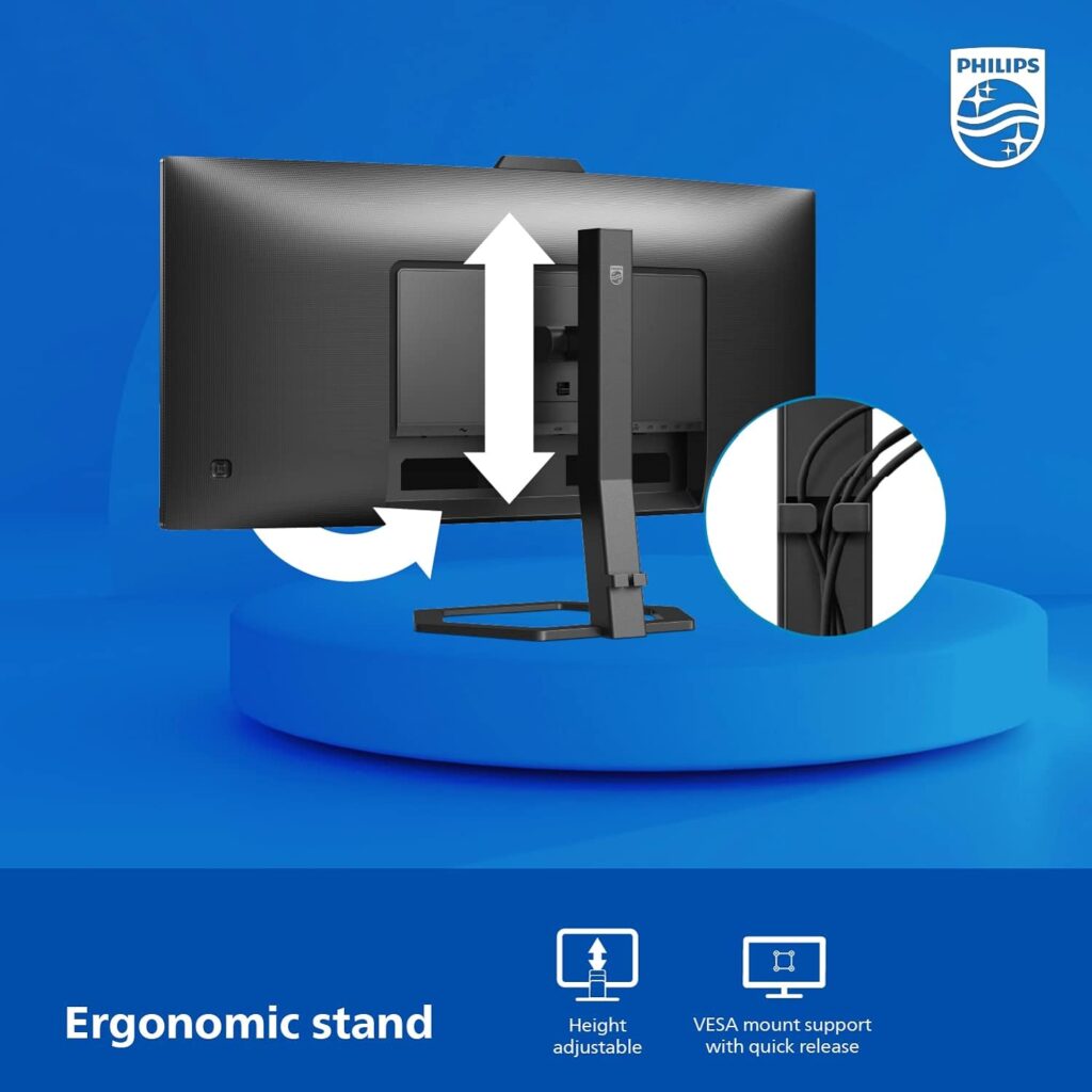 PHILIPS 328E1CA 32 Curved Monitor, 4K UHD, 120% SRGB, Adaptive-Sync, Speakers, VESA, 4Yr Advance Replacement Warranty