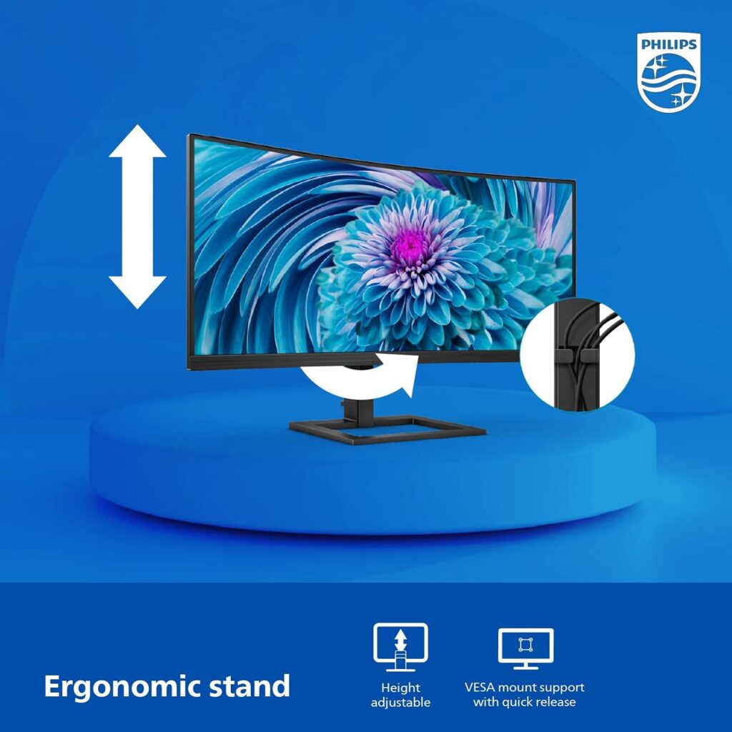 PHILIPS 328E1CA 32 Curved Monitor, 4K UHD, 120% SRGB, Adaptive-Sync, Speakers, VESA, 4Yr Advance Replacement Warranty