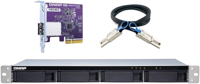 QNAP TL-D400S 4 Bay SATA 6Gbps JBOD Storage Enclosure. PCIe SATA Expansion Card (QXP-400eS-A1164) Included