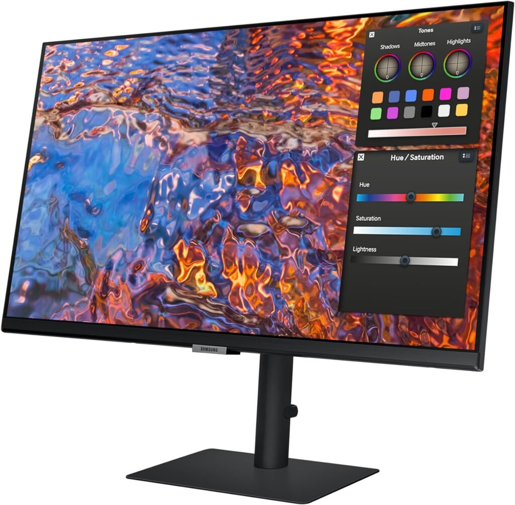 SAMSUNG 32” S70A Series 4K UHD (3840x2160) Computer Monitor, HDMI, DisplayPort, HDR10 (1 Billion Colors), 3-sided border-less, TUV-certified Intelligent Eye Care, LS32A700NWNXZA