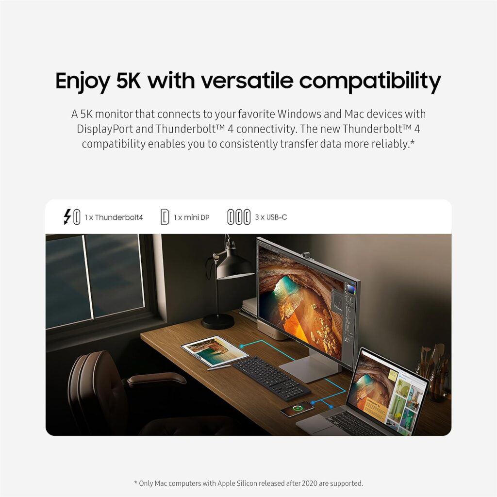 SAMSUNG 32” S70A Series 4K UHD (3840x2160) Computer Monitor, HDMI, DisplayPort, HDR10 (1 Billion Colors), 3-sided border-less, TUV-certified Intelligent Eye Care, LS32A700NWNXZA