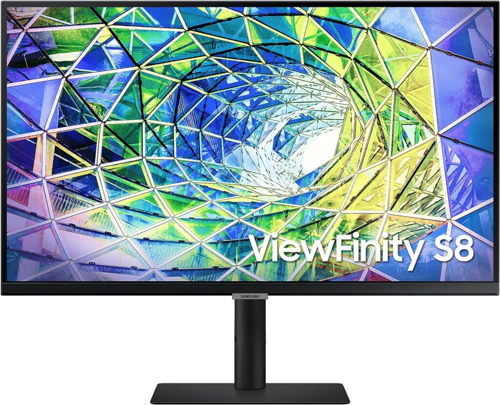 SAMSUNG S80A Computer Monitor, 27 Inch 4K , Vertical , USB C , HDR10 (1 Billion Colors), Built-in Speakers (LS27A800UNNXZA),Black