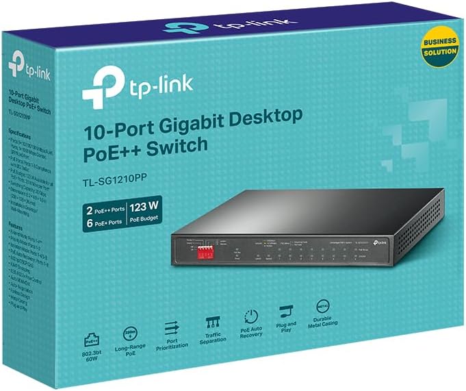 TP-Link 16 Port Gigabit Ethernet Network Switch, Desktop/ Wall-Mount, Fanless, Sturdy Metal w/ Shielded Ports, Traffic Optimization, Unmanaged (TL-SG116) Black