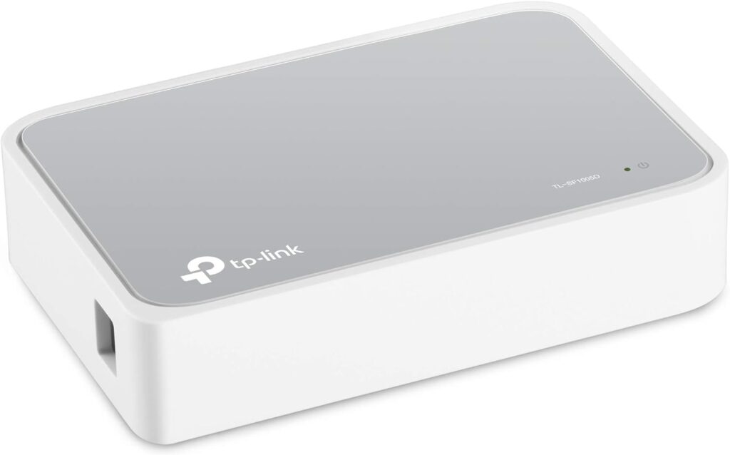 TP-Link 5 Port 10/100 Mbps Fast Ethernet Switch | Desktop Ethernet Splitter | Ethernet Hub | Plug  Play | Fanless Quiet | Desktop Design | Green Technology | Unmanaged (TL-SF1005D),White