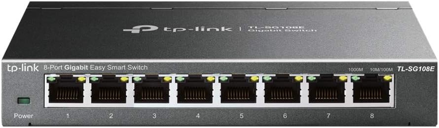TP-Link 8 Port Gigabit Switch | Easy Smart Managed | Plug  Play | Desktop/Wall-Mount | Sturdy Metal w/ Shielded Ports | Support QoS, Vlan, IGMP and LAG (TL-SG108E)